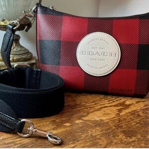 Coach Red and Black Checkered Women's Bag